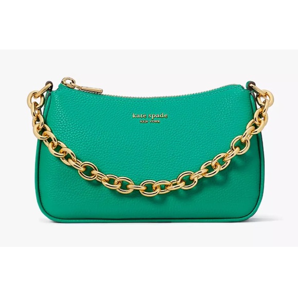 New Kate Spade Jolie Small Convertible Pebble Leather Crossbody Wintergreen - Picture 1 of 7
